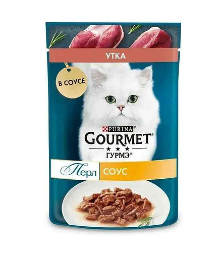 Корм для кошек Gourmet Perle утка, соус (75г) 438x503 в Материке