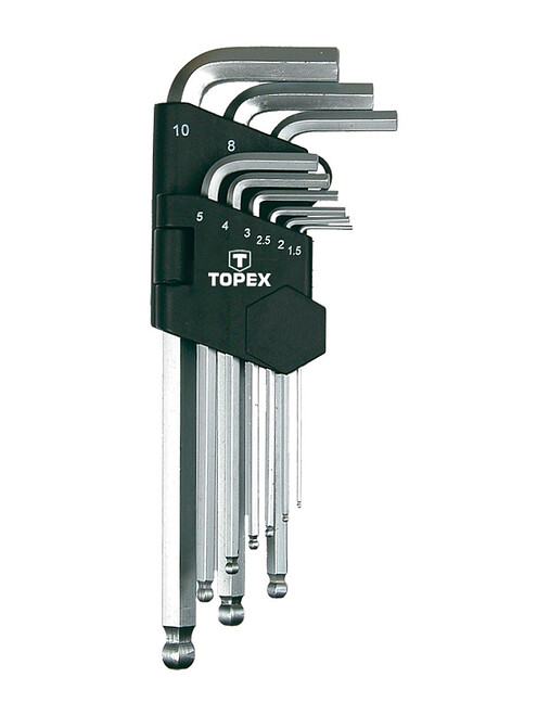 Набор ключей 6-гр. TOPEX 1.5-10мм шаровая головка 9шт. 495x660 Набор ключей 6-гр. TOPEX 1.5-10мм шаровая головка 9шт. 495x660 в Материке