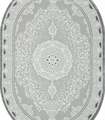 Ковер NENSI GL038G Grey/Grey 156*230, овал 438x503 в Материке