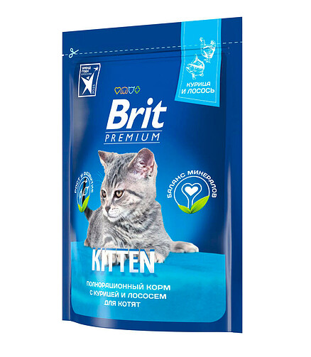 Корм для котят Brit Premium Kitten курица (0,4кг) 438x503 в Материке