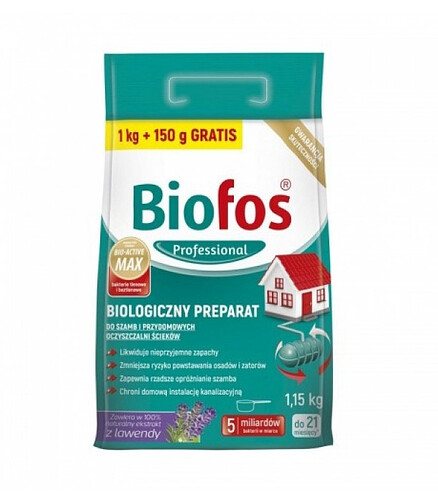 Средство для септиков, очист.станц. Biofos Professional (1кг+150г) пакет 438x503 в Материке