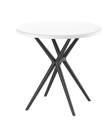 Стол TEORI T2 круглый (80x80x75) пластик белый PP9902WB 438x503 в Материке