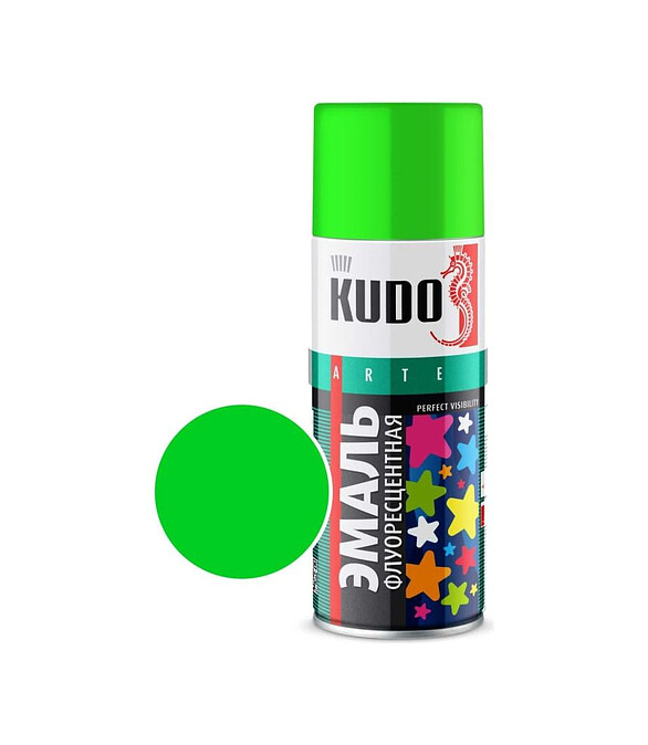 Эмаль аэроз. KUDO флуоресцентная зеленая, 520мл 586x674 Эмаль аэроз. KUDO флуоресцентная зеленая, 520мл 586x674 в Материке