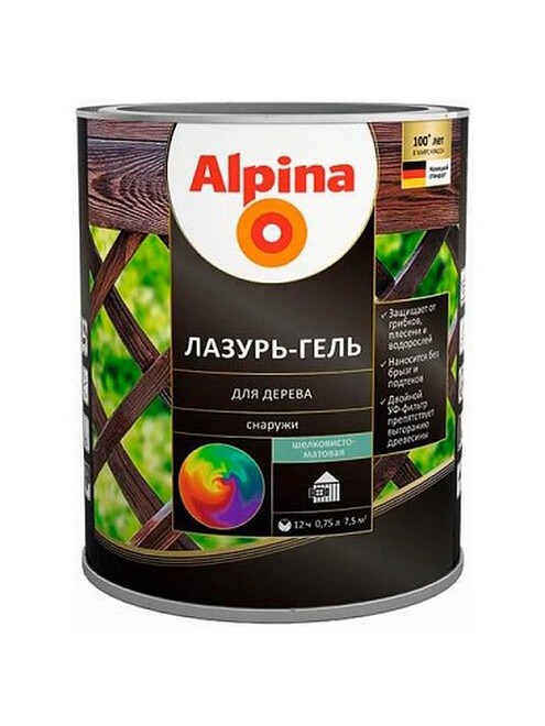 Лазурь-гель Alpina алкидый для дерева шелк.-матовый бесцветный, 0,75л 495x660 Лазурь-гель Alpina алкидый для дерева шелк.-матовый бесцветный, 0,75л 495x660 в Материке