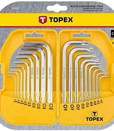 Набор ключей 6-гр.+Torx TOPEX 18шт. 438x503 в Материке - Вариант 2
