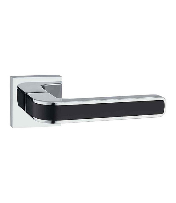 Ручка дверная LOCKIT РИКО КВ A1549Е (PC/Black), хром/черный, (уп=2шт) 586x674 в Материке
