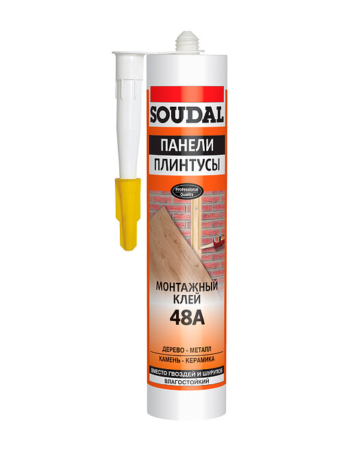 Клей монтажный SOUDAL 48А бежевый, 280мл 495x660 Клей монтажный SOUDAL 48А бежевый, 280мл 495x660 в Материке