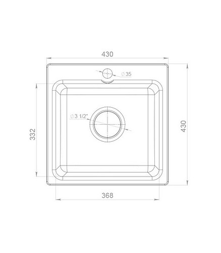 Мойка GRANFEST SMART GF-SM-430, 430х430мм иск.мрамор-песочный (без сифона) 438x503 в Материке - Вариант 2