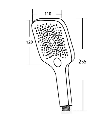 Лейка для душа ESKO SPL1303SQ 120х110мм 3 функции форсунки Self-Clean Device 438x503 в Материке - Вариант 2
