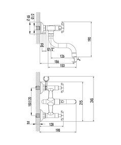 Смеситель PRACTICA LM7512C (для ванны, короткий излив)