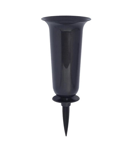 Вазон для цветов DAMA (15,5x37см) пластик графитовый с колышком 1071-025 438x503 в Материке