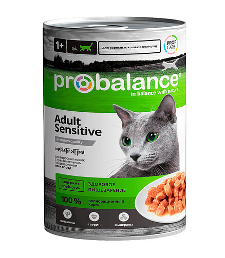Корм для кошек ProBalance Adult Sensitive (0,415кг) 438x503 в Материке