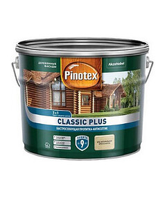 Пропитка-антисептик Pinotex Classic Plus 3 в 1 Ель натуральная 9л