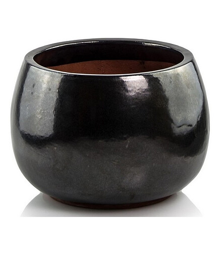 Горшок GLAZED (33х23см) керамика графит арт.28.041.33 438x503 в Материке