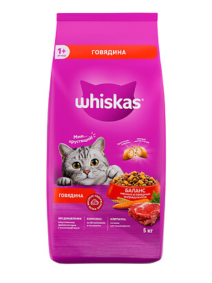 Корм для кошек WHISKAS говядина (5кг) 238x286 в Материке
