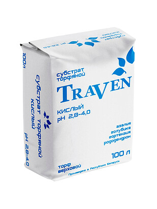 Торф верховой Traven кислый рН 2,8-4,0 (100л) 238x286 в Материке