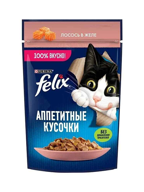 Корм для кошек FELIX лосось, кусочки в желе (75г) 495x660 Корм для кошек FELIX лосось, кусочки в желе (75г) 495x660 в Материке