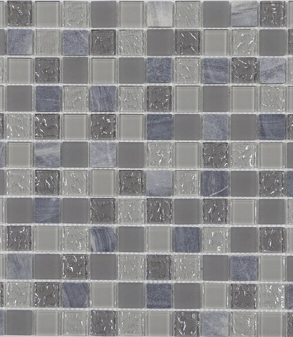 Мозаика стеклянная MosaicStory NATURELLE 29,8х29,8см цвет серый 586x674 в Материке