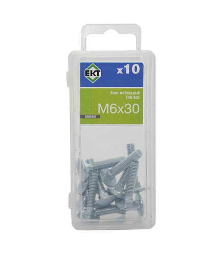 Болт мебельный 6х30 цинк, прочн.4.8 DIN 603 (уп=10шт) B006367_BOX 438x503 в Материке