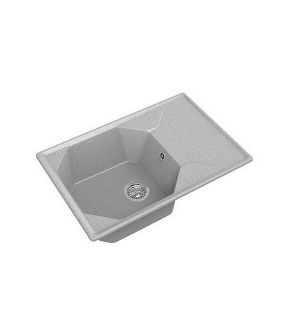 Мойка GRANFEST GF-U-740L 740x500мм иск.мрамор-серый (сифон в комплекте) 586x674 в Материке