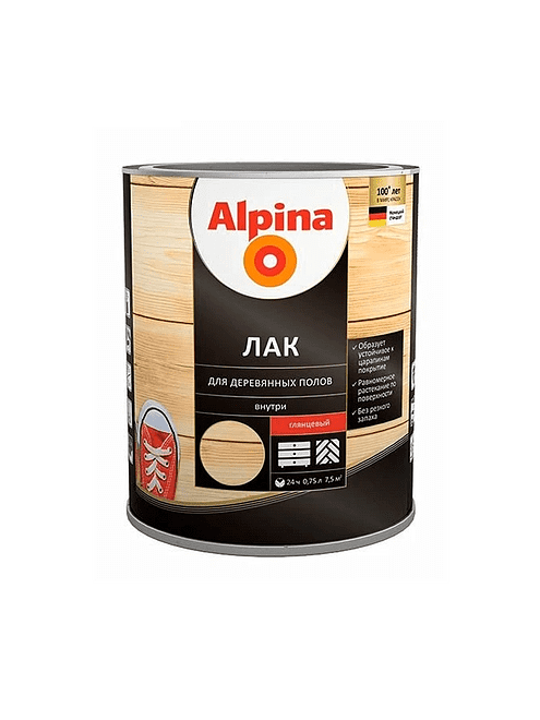 Лак Alpina алкидн.для деревянных полов глянцевый, 0,75л 495x660 Лак Alpina алкидн.для деревянных полов глянцевый, 0,75л 495x660 в Материке