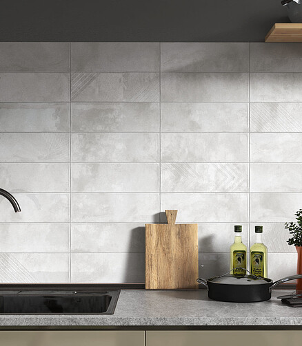 Плитка Colortile ROME 10х30см 0,99м2 цвет white glossy 438x503 в Материке
