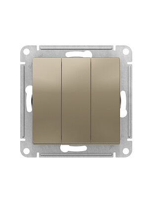 Выключатель SE ATLAS Design ATN000531 3кл. шампань 238x286 в Материке