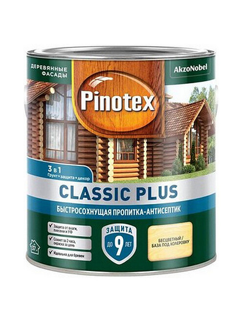 Пропитка-антисептик Pinotex Classic Plus 3 в 1 бесцветная, 2,5л 495x660 Пропитка-антисептик Pinotex Classic Plus 3 в 1 бесцветная, 2,5л 495x660 в Материке