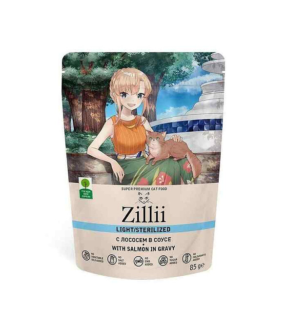 Корм для кошек ZILLII лосось, соус (85г) 586x674 Корм для кошек ZILLII лосось, соус (85г) 586x674 в Материке