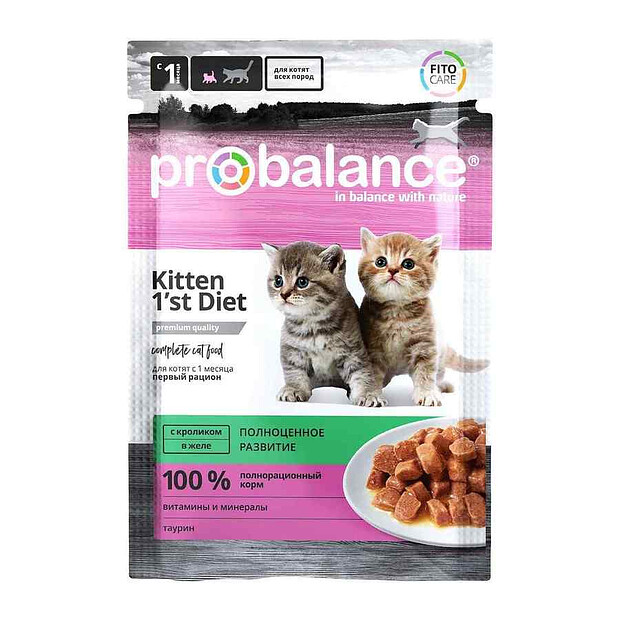 Корм для котят ProBalance Kitten 1"st Diet кролик, желе (85г) 620x620 в Материке