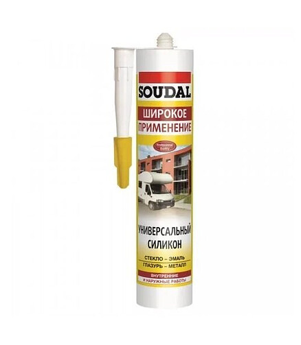 Герметик SOUDAL силикон. универсальный прозрачный, 280мл 438x503 в Материке