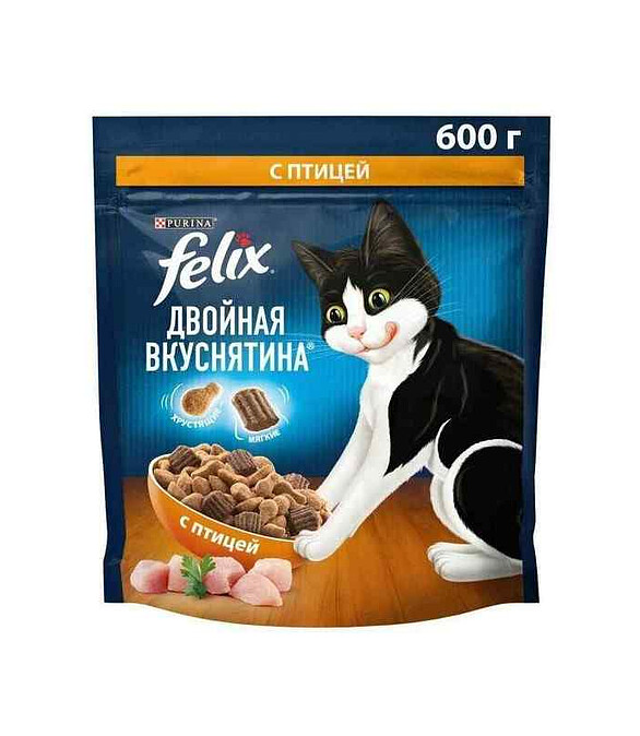 Корм для кошек FELIX Двойная вкуснятина, птица (0,6кг) 586x674 Корм для кошек FELIX Двойная вкуснятина, птица (0,6кг) 586x674 в Материке