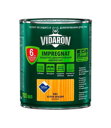 Пропитка Vidaron Импрегнат акация белая, 0,7л 438x503 в Материке