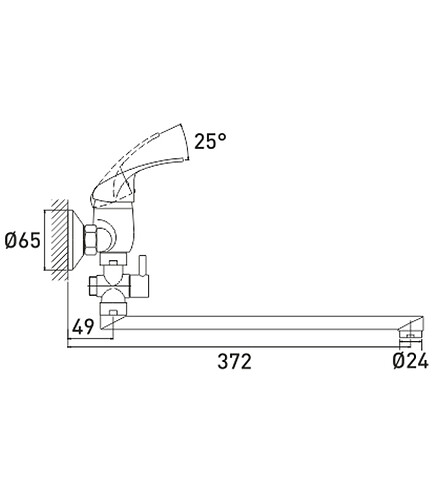 Смеситель MINI 7210213-35F (для ванны, длинный излив) с душ.комплектом 438x503 в Материке - Вариант 2