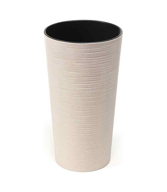Кашпо LILIA JUMPER wood с вкладышем (25x47см) пластик белый LA875-05 586x674 в Материке