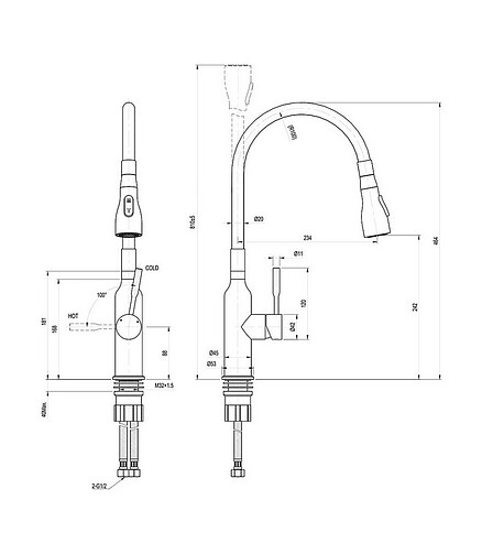 Смеситель EXPERT LM5082S (для кухни) нерж.сталь с гиб.изливом, 2 реж.воды, СЕРЫЙ 438x503 в Материке - Вариант 2
