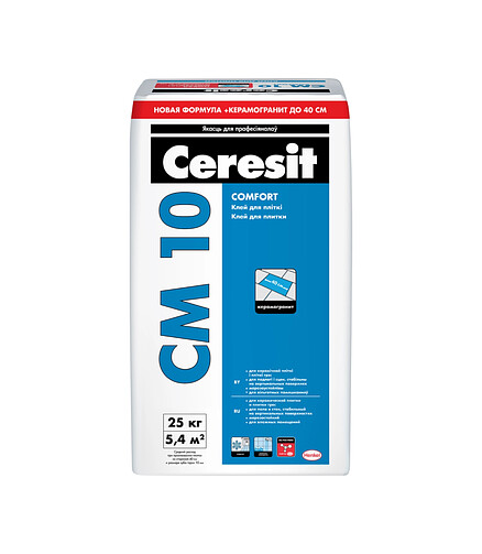 Клей CERESIT CM 10 для плитки, 25кг 438x503 в Материке