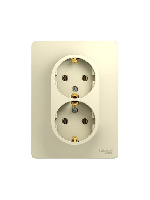 Розетка SE GLOSSA GSL000224 2мест. с/з беж. 495x660 Розетка SE GLOSSA GSL000224 2мест. с/з беж. 495x660 в Материке