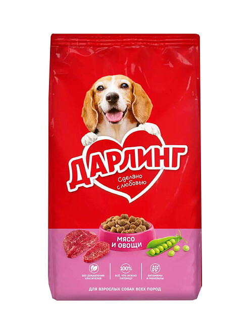 Корм для собак ДАРЛИНГ мясо, овощи (2кг) 495x660 Корм для собак ДАРЛИНГ мясо, овощи (2кг) 495x660 в Материке