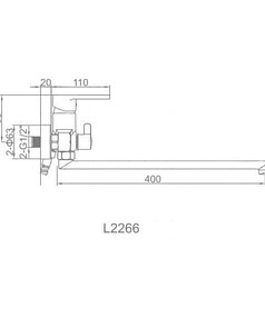 Смеситель L2266 (для ванны, длинный излив)