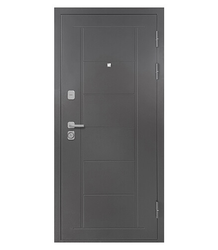 Дверь металлическая АТЛАНТ-504 (Букле серый Бланко)/2050х860/R 438x503 в Материке