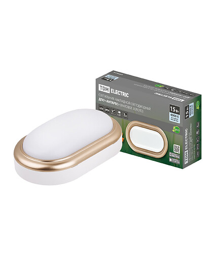 Светильник настенно-потолочный Антарес 15W/4000K/IP54 221х131х68мм золото 438x503 в Материке