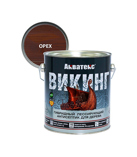Антисептик АКВАТЕКС Викинг орех, 2,5л 438x503 в Материке