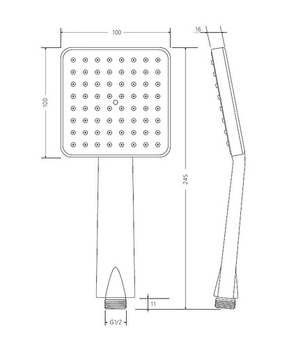 Лейка для душа ViEiR VR1014, 1 режим 438x503 в Материке - Вариант 3