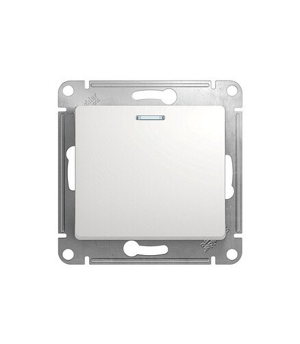 Выключатель SE GLOSSA GSL000113 1кл. подсв. белый 438x503 в Материке