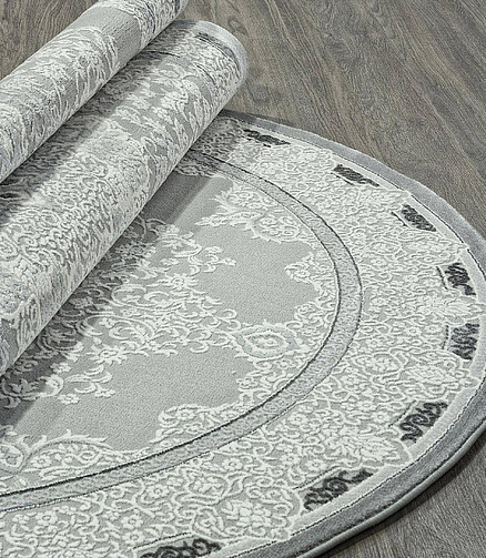 Ковер NENSI GL038G Grey/Grey 156*230, овал 438x503 в Материке - Вариант 3