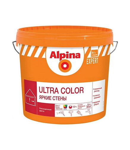Краска Alpina EXPERT Ultra Color База1, 10л / 14,8кг 438x503 в Материке