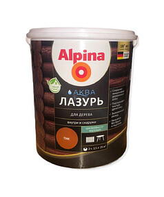 Лазурь ALPINA АКВА для дерева Тик 2,5л