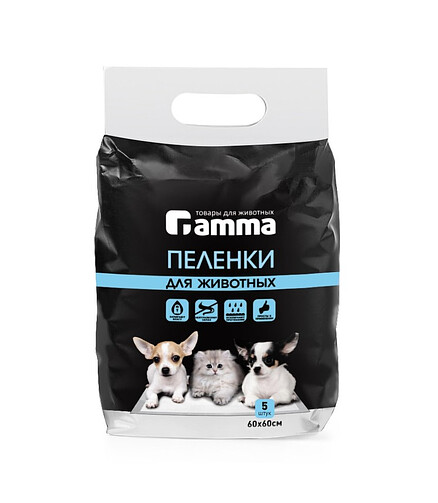 Пеленки для животных, 600*600мм (уп=5шт) 438x503 в Материке
