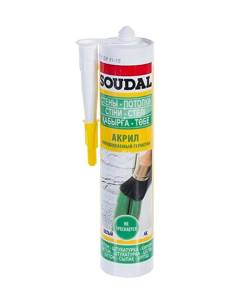 Герметик SOUDAL акриловый белый, 280мл 495x660 Герметик SOUDAL акриловый белый, 280мл 495x660 в Материке